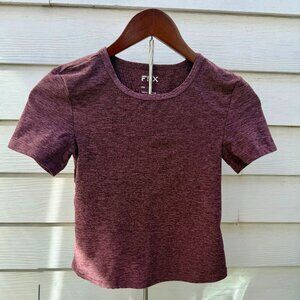 FLX Travel Leisure Womens Short Sleeve T-Shirt Heather Burgundy Maroon - XS